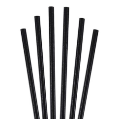 8x210mm Black Paper Straw 16x250s