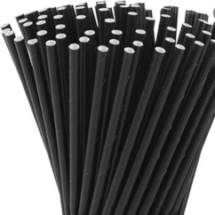10x230mm Black Paper Straw 20x100s