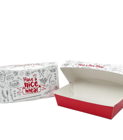 10" Kraft/White Board Lunch Box Plain