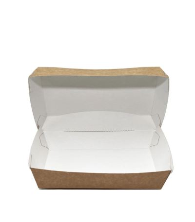 10" Kraft/White Board Lunch Box Plain with Optional Vents