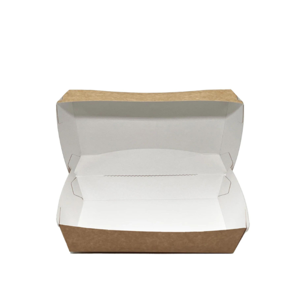 10" Kraft/White Board Lunch Box Plain with Optional Vents
