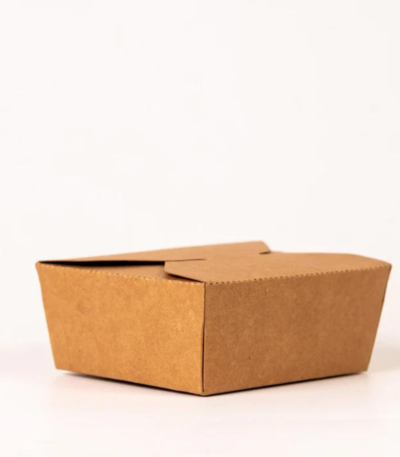 9" Kraft Board Lunch Box Plain