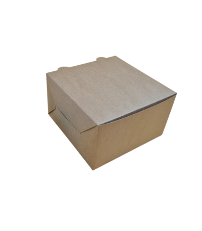 5" Kraft White Burger Box