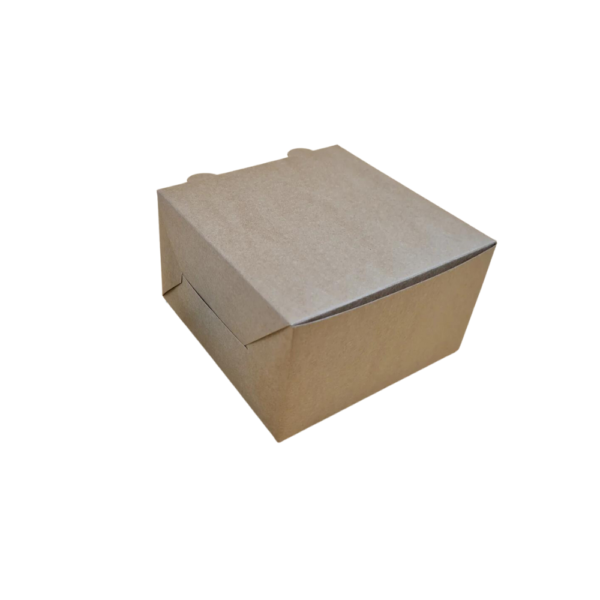 5" Kraft White Burger Box