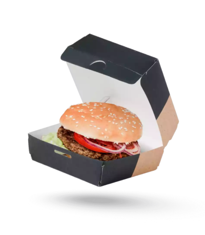 4" White Board Burger Box Generic Design