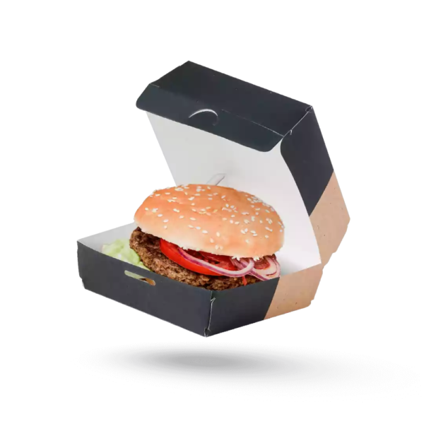 4" White Board Burger Box Generic Design