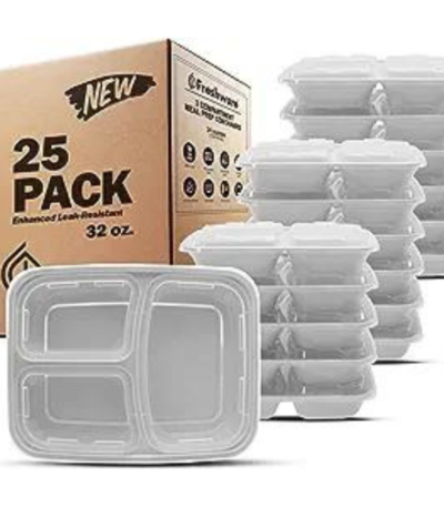 Menu Box 3 Compartment With Lids (41*43*50)