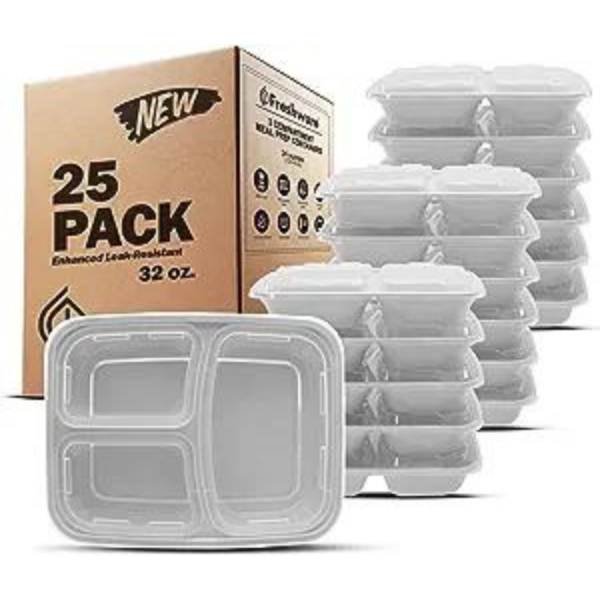 Menu Box 3 Compartment With Lids (41*43*50)