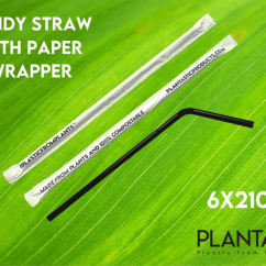 6x210mm Black Paper Straw 20x250s