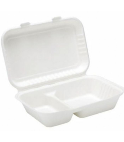 White Mir Pack Meal Box 2 Compartment 2X100's (208*245*68)