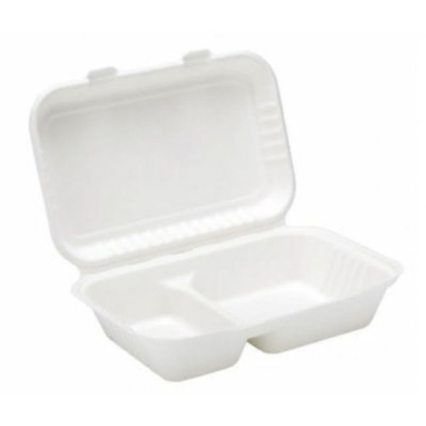 White Mir Pack Meal Box 2 Compartment 2X100's (208*245*68)